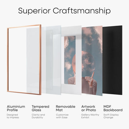 16x20 Rose Diploma Frame, High-End Metal, 14x17 Mat, Glass | High End Aluminum, Tempered Glass, Acid-Free 14x17 Removable Mat, 16x20 Edge-to-Edge Display 20x16, Wall Kit, Set Of 1