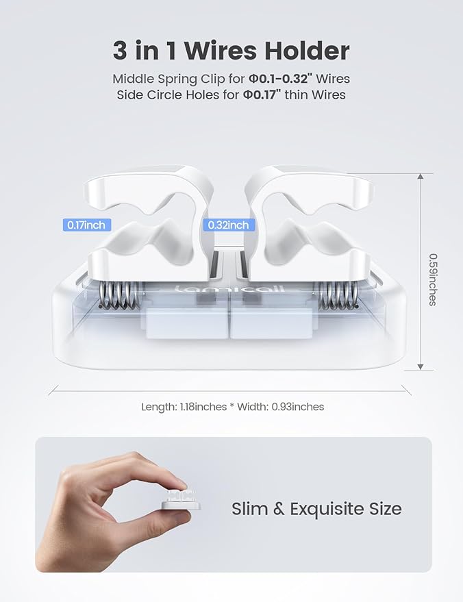 3-in-1 Cord Organizer Spring Clip Holder - Image 5