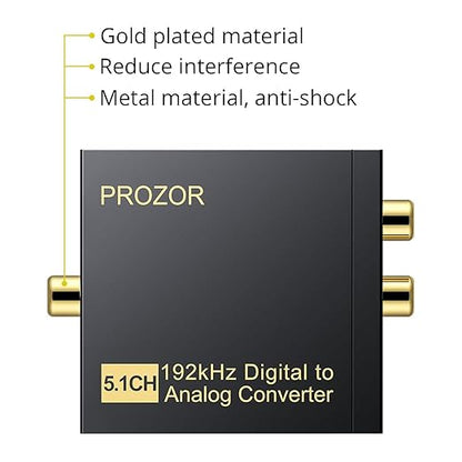 PROZOR 192Khz Digital to Analog Audio Converter Support 5.1CH Optical to RCA - Image 7