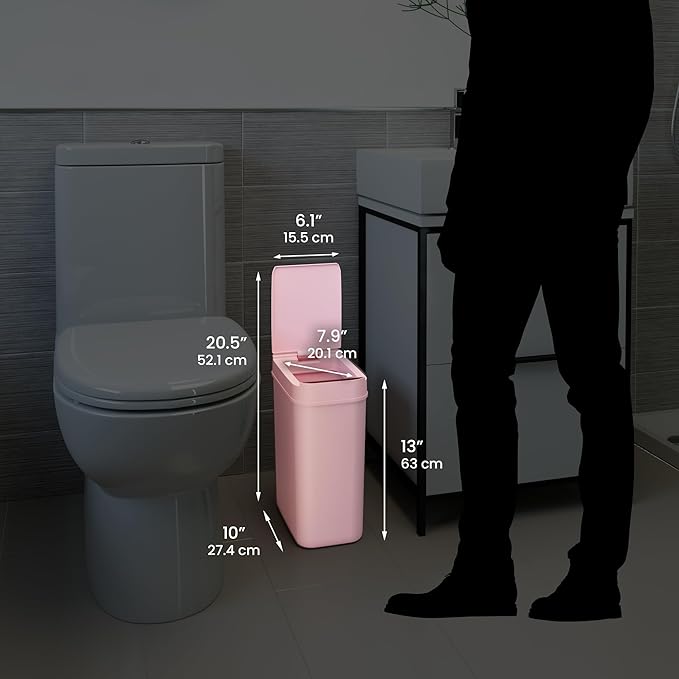 iTouchless 3 Gallon Sensor Pink Bathroom Trash Can, 10 Liter Small Slim - Image 6