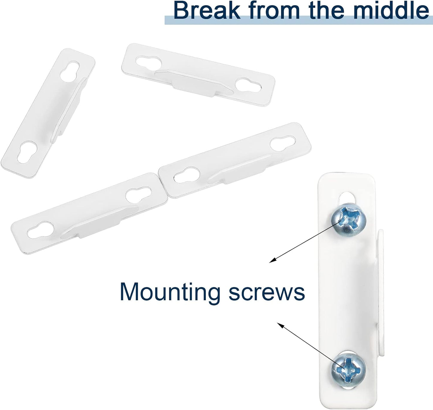 Sratte Curtain Rod Bracket Curtain Rod Single Hardware Brackets Spreader Wall Hooks with Screws Window Hardware Holders for Kitchen Accessories Supply(White,10 Pcs)