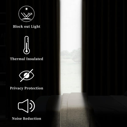 Central Park Sand Pinch Pleat Blackout Curtain Panel with Hooks, 40"x102"x2 | with Full Blackout Liner, Linen Textured, Energy Efficient, Noise Reducing, Window Treatment Drape, Living Room Bedroom