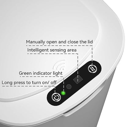 5 Gallon Motion Sensor Bathroom Trash Can Automatic Garbage Cans - Image 4