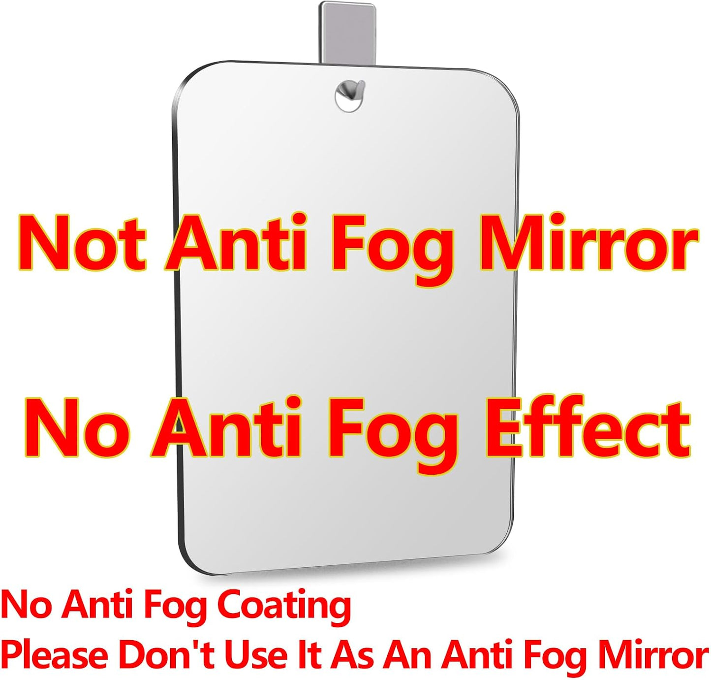 Shatterproof Shower Mirror for Shaving Mirror (Larger 10.7x8 Inch) Small Wall Hanging Camp Vanity Mirror,Unbreakable Makeup Travel Camping Mirrors,Men Fog Free Handheld,Outdoor(Not Anti Fog)