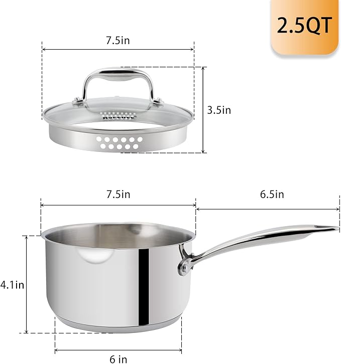 Rorence Stainless Steel Sauce pan: Saucepan - Image 3