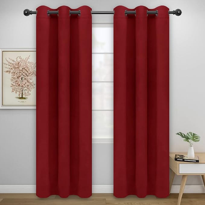 Easy-Going Blackout Curtains for Bedroom, Solid Thermal Insulated Grommet and by Easy-Going
