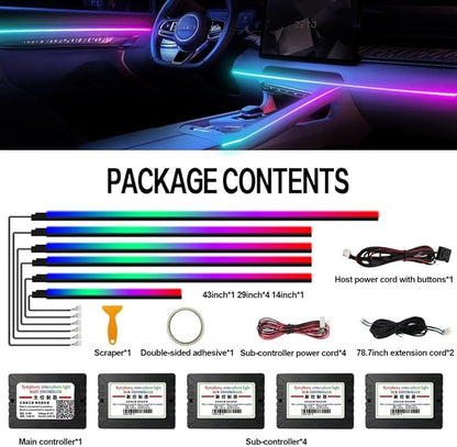 Dreamcolor Acrylic Interior Car Lights, WEBUPAR Car Accessories 6 in 1 Car LED - Image 5