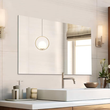 Mirrorons Frameless Mirror, Wall Mirror 48" x 30", Modern Bathroom Mirrors - Image 3