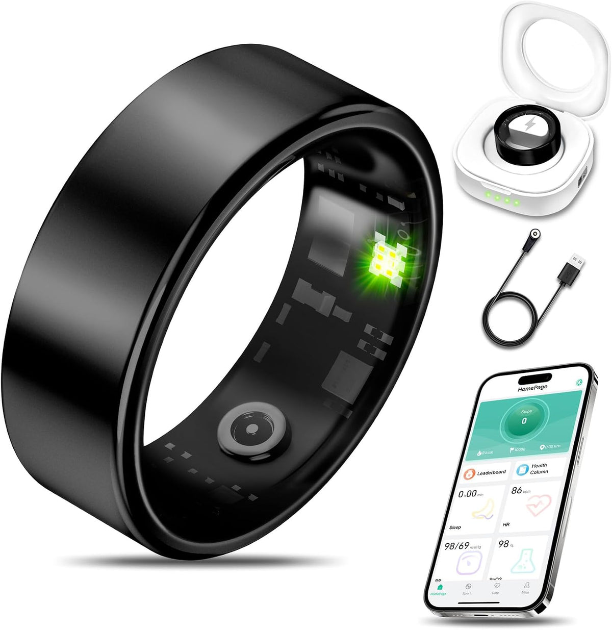 smart health ring fitness tracker for men women, main product view