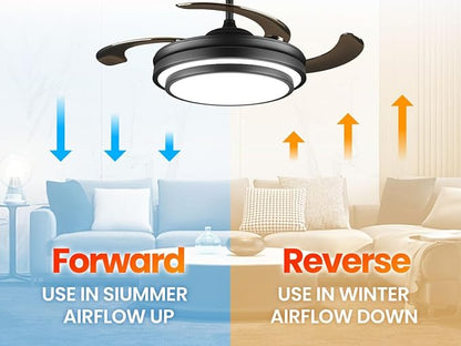 42 Inch Black Modern Ceiling Fan - Image 7