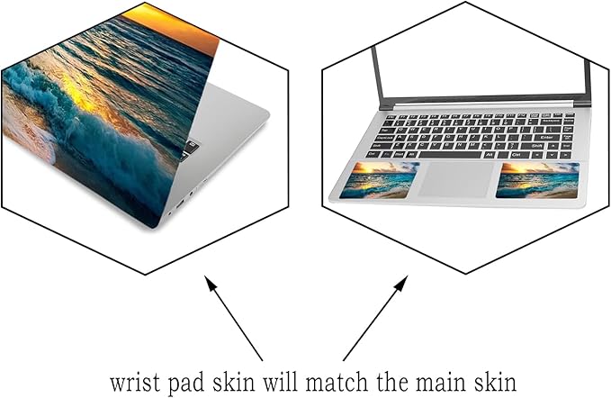 Laptop Skin Sticker Decal, Decorative Removable, Sunset Beach - Image 2