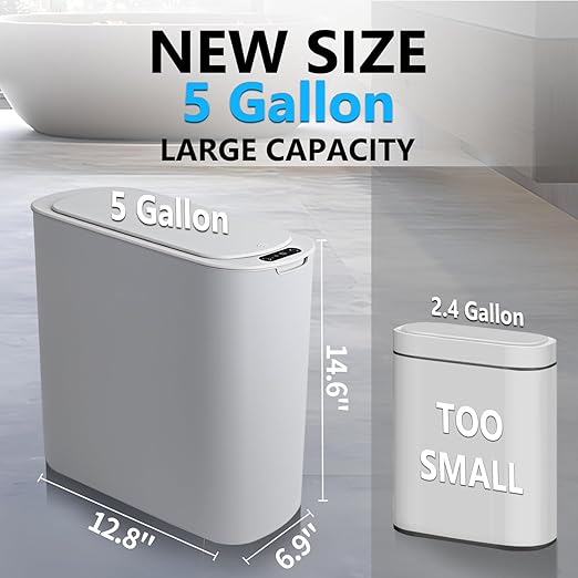 TIPGO 5 Gallon Motion Senor Bathroom Trash Can - Image 3