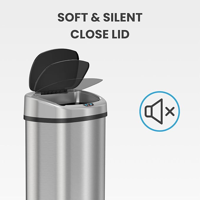 iTouchless 13 Gallon Oval Sensor Trash Can - Image 7