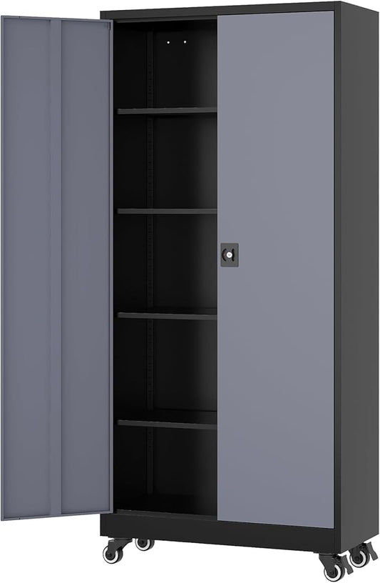 Metal Rolling Storage Cabinet-74.6” Tall Steel File Cabinets by Fesbos