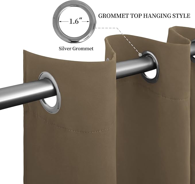 Easy-Going Blackout Curtains for Bedroom, Solid Thermal Insulated Grommet and - Image 5