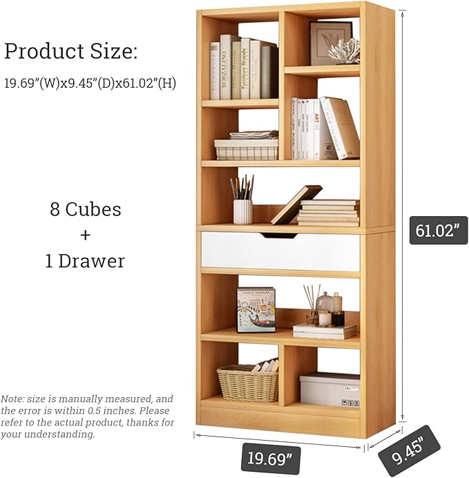 IOTXY Wooden Open Shelf Bookcase - Image 3