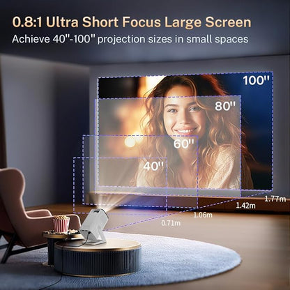 Mini Projector with WiFi 6 and Bluetooth 5.4 Built-in Apps Portable Projector - Image 4