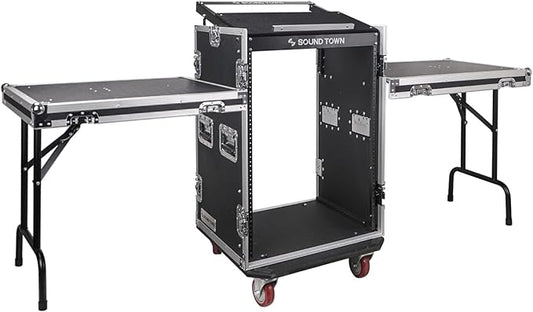 Sound Town Heavy-Duty 1/2" Plywood 16U PA DJ Rack/Road ATA Case by SOUNDTOWN