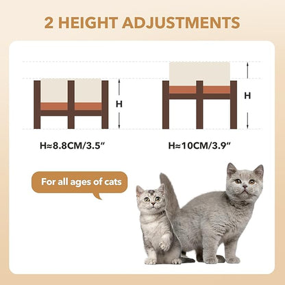 Ceramic 5.1inch Raised Dog and Cat Bowl Set, 2 Heights Elevated Wooden Stand - Image 3