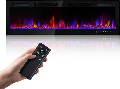70" Electric Fireplace Realsmart Wall Mounted and Recessed 1500W Fireplaces by RealSmart