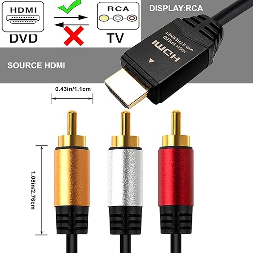 YOTETION HDMI to RCA 3FT Cable - Image 4