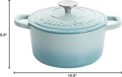 Crock-Pot Artisan Round Enameled Cast Iron Dutch Oven, Blush Pink - Image 7
