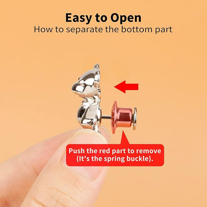 TOOVREN Cute Bear Button Pins for Jeans, No Sew and No Tools Instant Pant Waist - Image 6