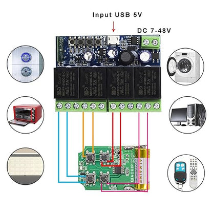 Ewelink WiFi Wireless Smart Relay Module USB 5v 4 Channel Inching Self-Lock - Image 6