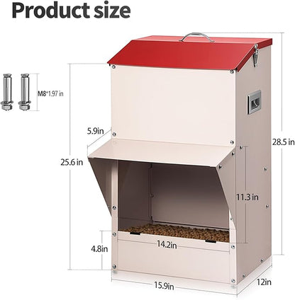 Automatic Dog Feeder Large Breed, 50 LB Capacity Outdoor Pet Food Dispenser - Image 2