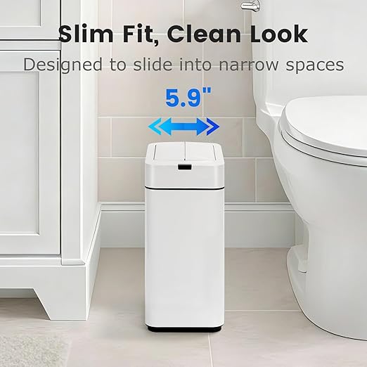 Sensor Trash Can with Butterfly Lid 2.6 Gallon Rectangular Automatic Garbage Can - Image 5