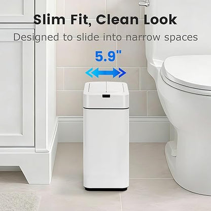 Sensor Trash Can with Butterfly Lid 2.6 Gallon Rectangular Automatic Garbage Can - Image 5
