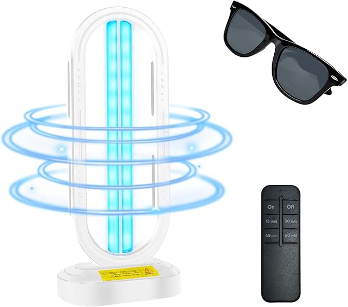 UV Light Sanitizer, 4-Speed Timing and Remote Control UVC Home Disinfection by Feefir