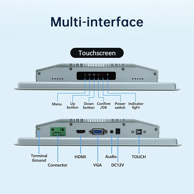 12.1-Inch Industrial Touch Screen Monitor, Ratio 4:3 Embedded PCAP Touchscreen - Image 6
