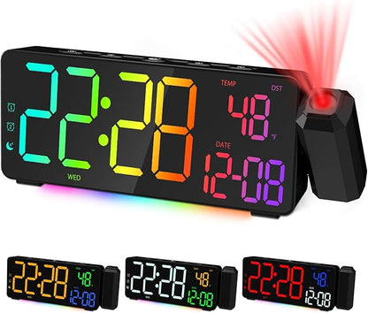 EVILTO Projection Alarm Clocks, RGB Desk Clock by EVILTO