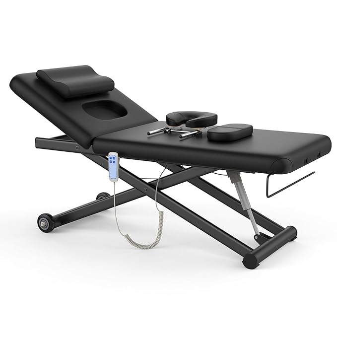 pouseayar Heavy Duty Electric Massage Table, Electric Lift & Backrest, 2 Motor by Brandpouseayar