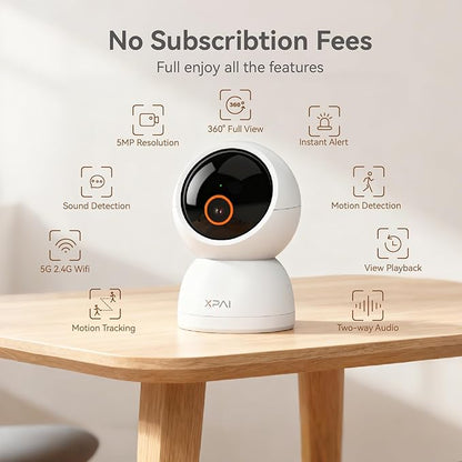 Indoor Camera Wireless, 3K Indoor Camera No Subscription, 360° Motion Detection - Image 2