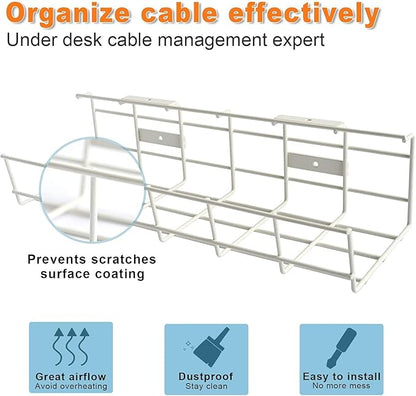 Under Desk Cable Management- 4 Pack Cord Organizer. Metal Wire Cable Management - Image 3