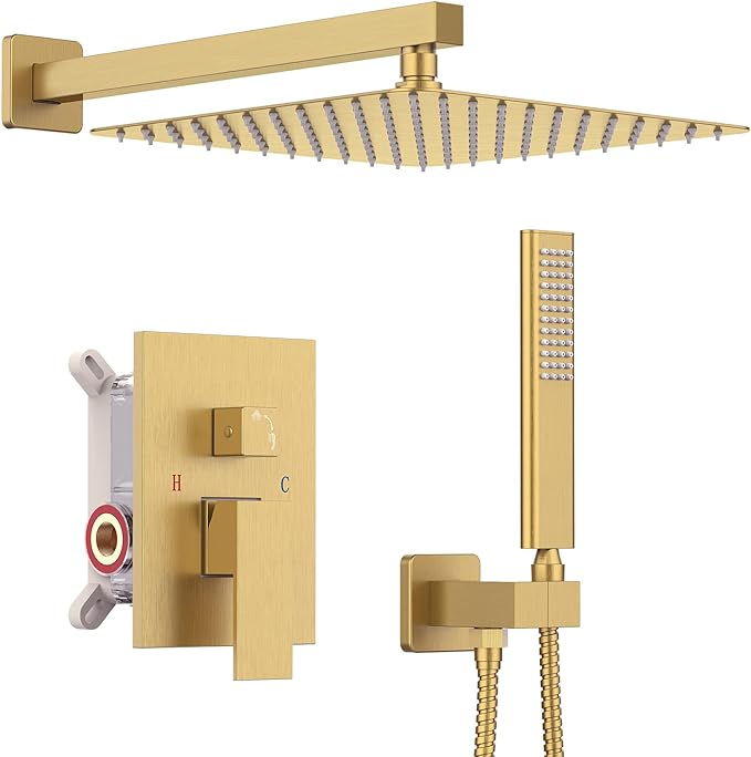 Iriber Brushed Gold Rain Shower System by Iriber
