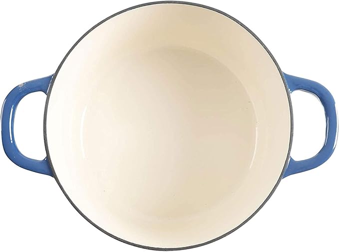 Crock-Pot Artisan 7-Quart Round Enameled Cast Iron Dutch Oven – Sapphire Blue - Image 4