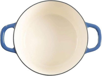 Crock-Pot Artisan 7-Quart Round Enameled Cast Iron Dutch Oven – Sapphire Blue - Image 4