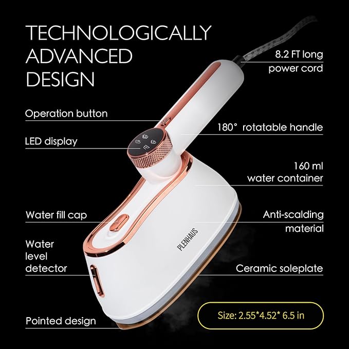 Professional Garment Steamer for Clothes 2 in 1, High Steam Volume 20g/min for - Image 2