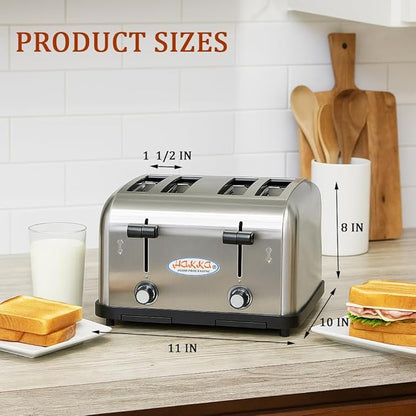 Hakka Toaster 4 Slice, Heavy-Duty Stainless Steel Toasters Commercial Toaster - Image 6