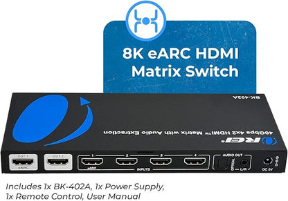 OREI 8K eARC HDMI Matrix Switch 4 X 2, Switcher - Image 2