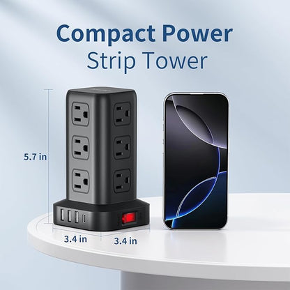 AnnTane Surge Protector Power Strip 6.5 FT Cord, Power Strip Tower - Image 5