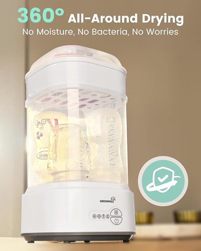 GROWNSY Bottle Sterilizer and Dryer, Compact Electric Steam Baby Bottle - Image 3