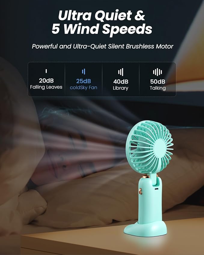 coldSky Portable Handheld Fan, 4000mAh Battery Operated Fan - Image 7
