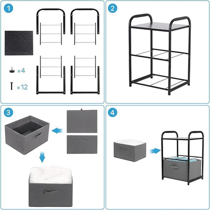 Dresser for Bedroom with 2 Drawers, Wide Chest of Drawers, Fabric Dresser - Image 6