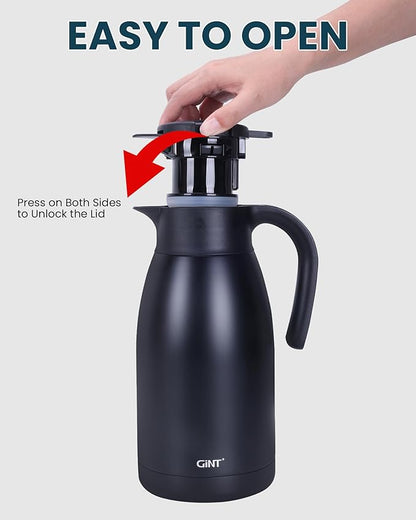 GiNT 1.9L / 64Oz Thermal Coffee Carafe, Insulated Stainless Steel Coffee Carafes - Image 6