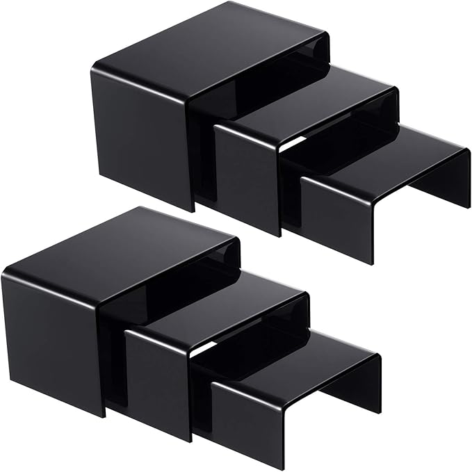 Chuangdi 2 Sets Acrylic Display Risers, Product Stand, Jewelry Display Riser by Chuangdi
