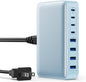 USB C Charger 200W USB C Charger Block, Upgraded GaN III 8-Port Fast Charging by GKUTW